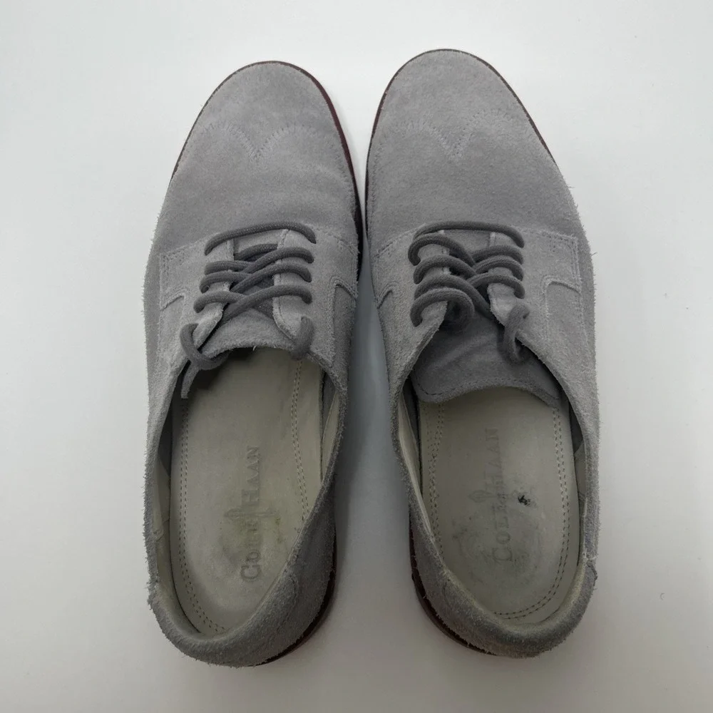 Cole Haan Air Jasper Wingtip Oxford Men's Size 8M Gray Suede Red Sole